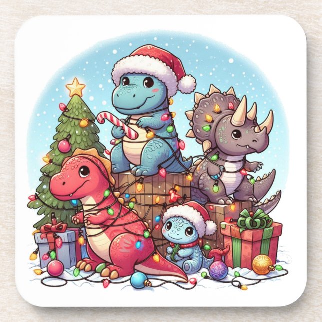 Dessous-de-verre Noël des dinosaures ,  (Devant)