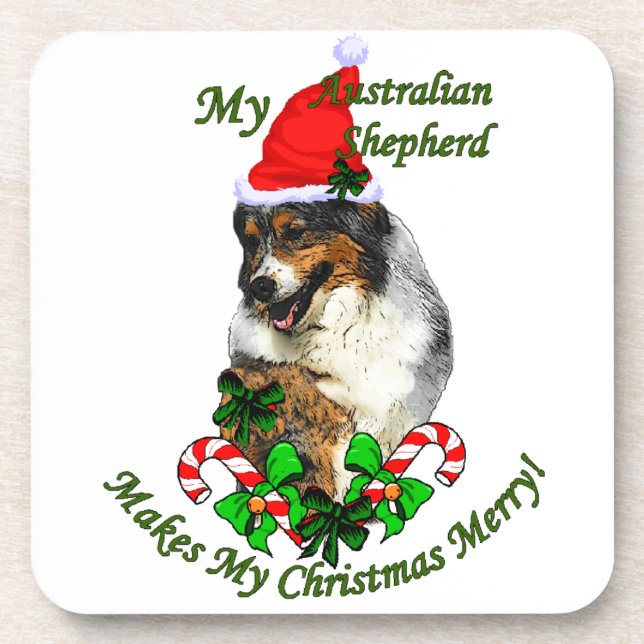 Dessous-de-verre Noël du berger australien (Devant)