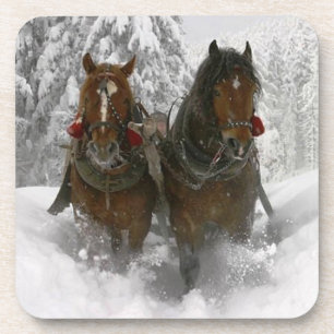 Dessous-de-verre Noël hippomobile de traîneau