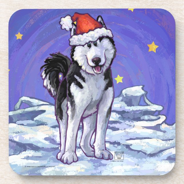 Dessous-de-verre Noël Husky (Devant)