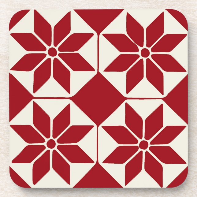 Dessous-de-verre Noël Poinsettia (Devant)
