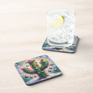 Dessous-de-verre Noël Saguaro Cactus Whimsical Snowflakes