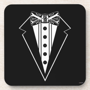 Dessous-de-verre Nœud papillon noir et blanc avec smoking