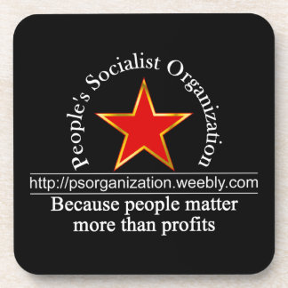 Dessous-de-verre Noir 2 de logo d'URL de PSO