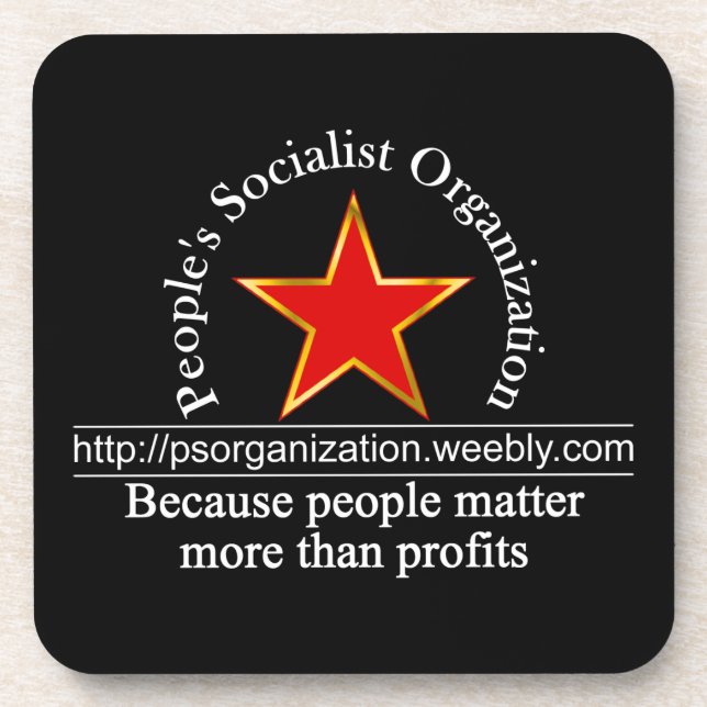 Dessous-de-verre Noir 2 de logo d'URL de PSO (Devant)