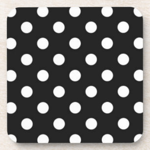Dessous-de-verre Noir avec points blancs