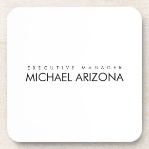 Dessous-de-verre Noir & Blanc Minimaliste Simple Plaque Moderne