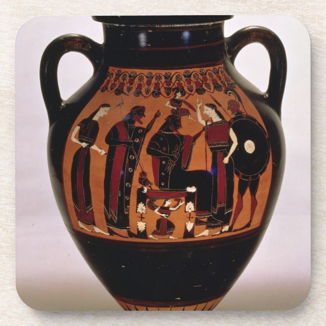 Dessous-de-verre Noir-chiffre amphora de grenier dépeignant la (Devant)