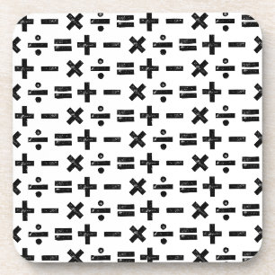 Dessous-de-verre Noir et blanc Tous les symboles mathématiques Lino