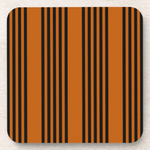 Dessous-de-verre Noir et brûlé orange cinq bandes motif