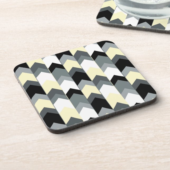 Dessous-de-verre Noir, gris, chevron jaune (Côté gauche)