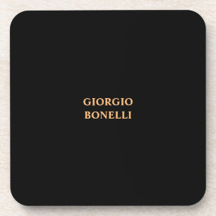 Dessous-de-verre Noir minimaliste personnel moderne