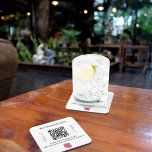 Dessous-de-verre Nom d'entreprise qr code instagram marque couleur<br><div class="desc">Personnalisez et ajoutez votre nom d'entreprise,  votre propre code qr à votre compte Instagram et un texte. Texte noir. Avec le texte x2 : Suivez-nous ! Arrière - plan transparent. Vous pouvez ajouter la couleur de votre marque dans l'outil de conception.</div>