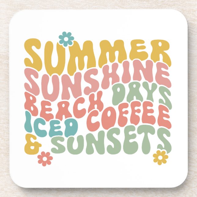 Dessous-de-verre Nom du monogramme rose d'été Super (Devant)