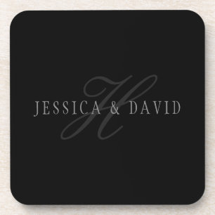 Dessous-de-verre Nom et nom de famille des couples Monogramme