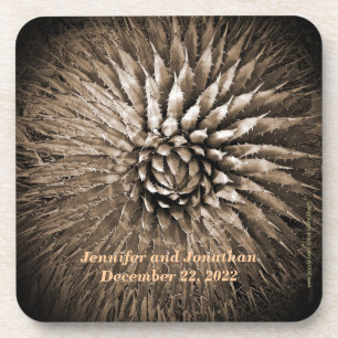 Dessous-de-verre Nom personnalisé Agave Spikes Sepia Tan Brown