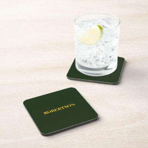 Dessous-de-verre Nom personnalisé minimaliste vert