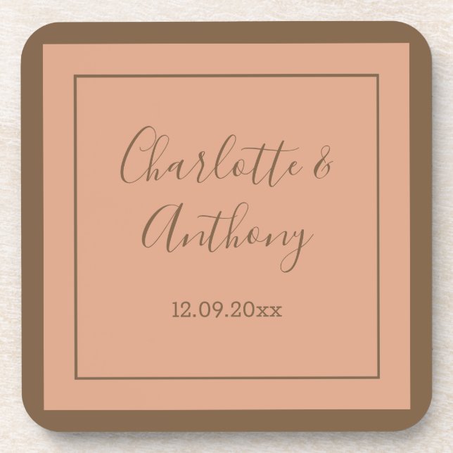 Dessous-de-verre Noms de calligraphie créative mariage Date (Devant)