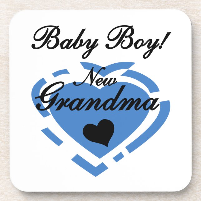 Dessous-de-verre Nouveau Grand-mère Baby Boy Blue Heart Cadeaux (Devant)
