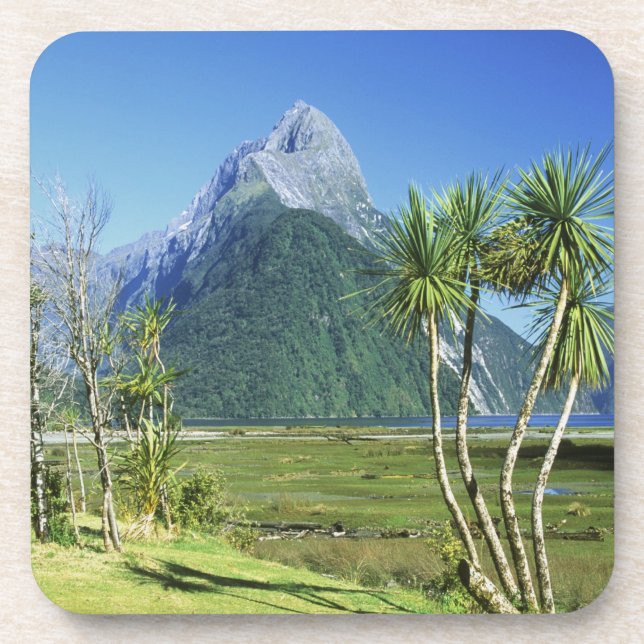Dessous-de-verre Nouvelle-Zélande, île du Sud,  Mitre Peak, (Devant)