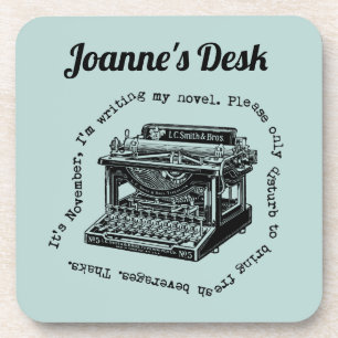 Dessous-de-verre Novembre Novel Writers Vintage Typewriter