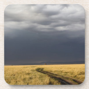Dessous-de-verre Nuages d'orage et route à travers les plaines gaze