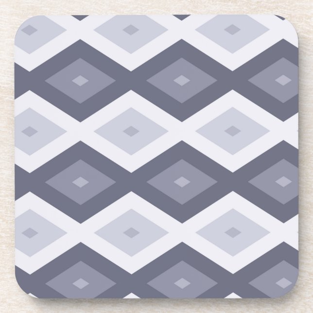 Dessous-de-verre Nuances de bleu gris motif diamant (Devant)