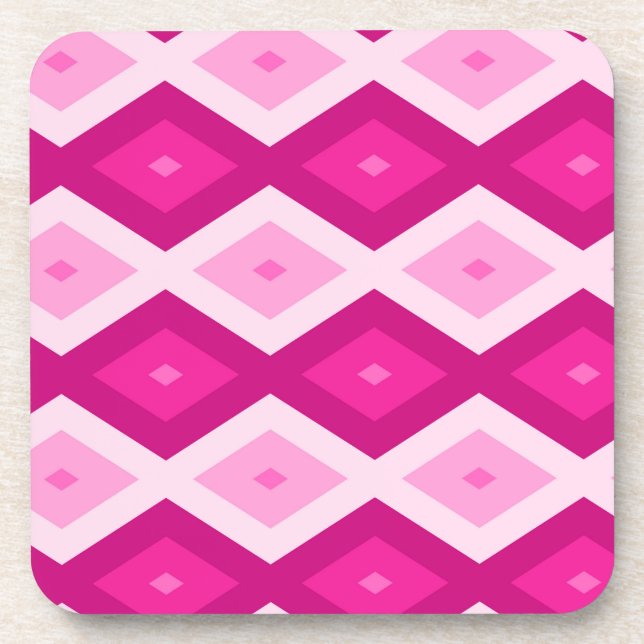 Dessous-de-verre Nuances de motif de diamant fuchsia (Devant)