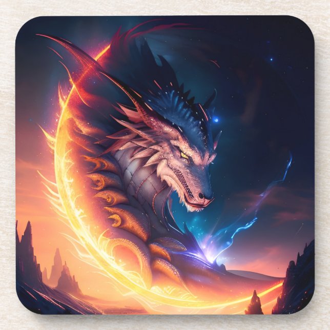 Dessous-de-verre Nuit de feu Dragon Scape (Devant)