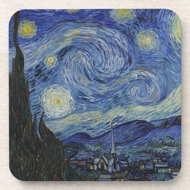 Dessous-de-verre Nuit étoilée de Van Gogh (Devant)