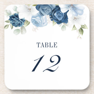 Dessous-de-verre Numéro de table de réception Fleurie Poussiéreuse