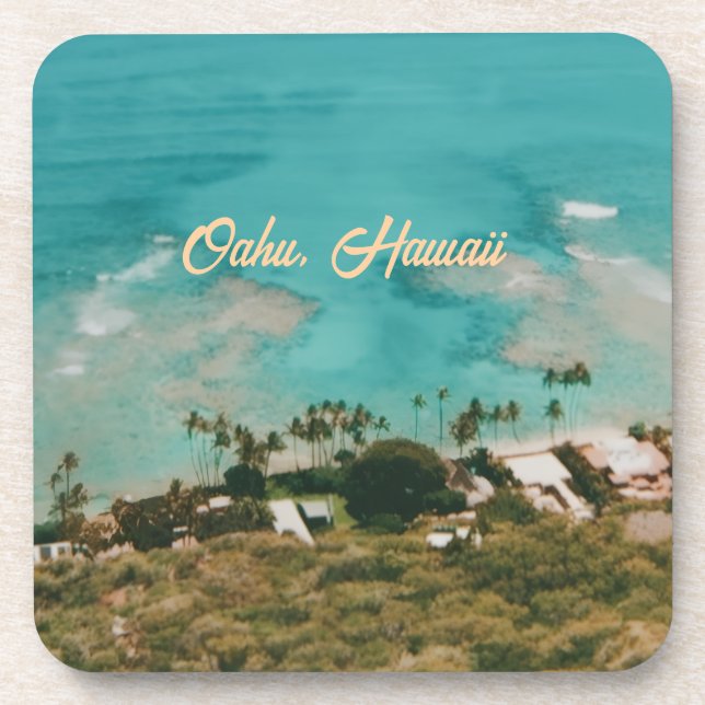 Dessous-de-verre Oahu île d'Hawaii Voyage Souvenir (Devant)