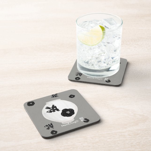 Dessous-de-verre objet_22_camélia, oiseau et poterie (Côté Droit)