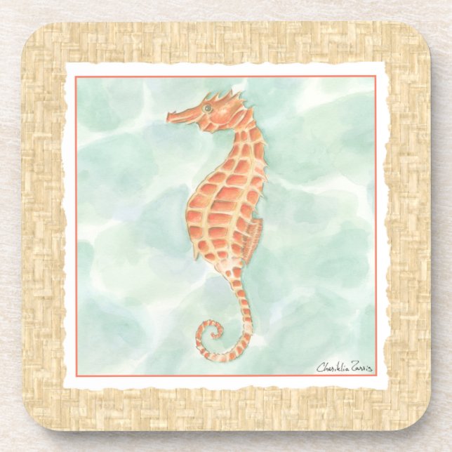 Dessous-de-verre Ocean Orange Seahorse (Devant)