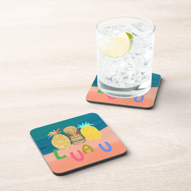 Dessous-de-verre Ocean Tiki Ananas Luau (Côté Droit)