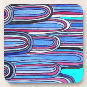 Dessous-de-verre Ocean Waves aqua blue pattern