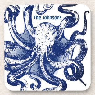 Dessous-de-verre Octopus bleu