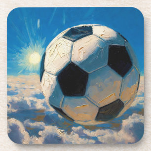 Dessous-de-verre Œuvre d'art de ballon de football volant (peinture