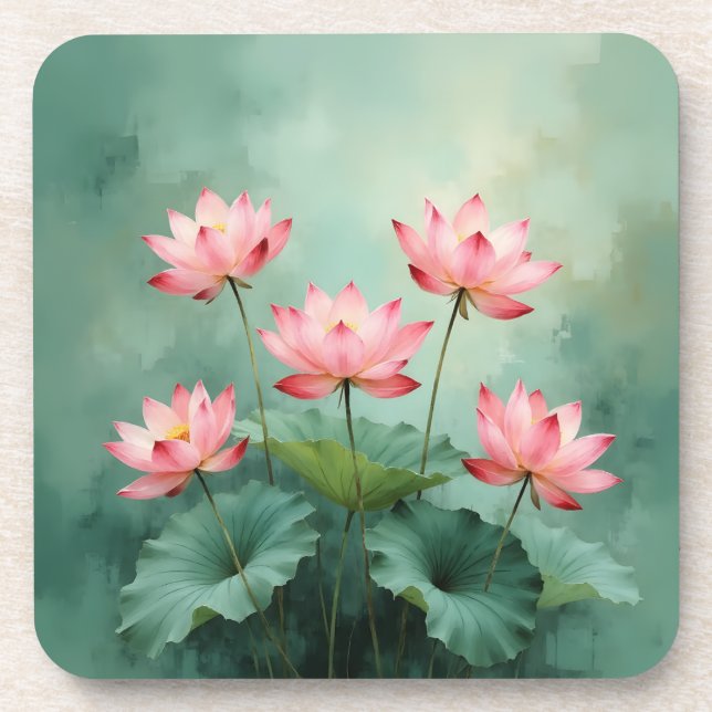 Dessous-de-verre Œuvre d'art Lotus Rose  (Devant)