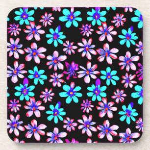 Dessous-de-verre Oeuvre Motif De Fleurs De Neon. Commandez dès main