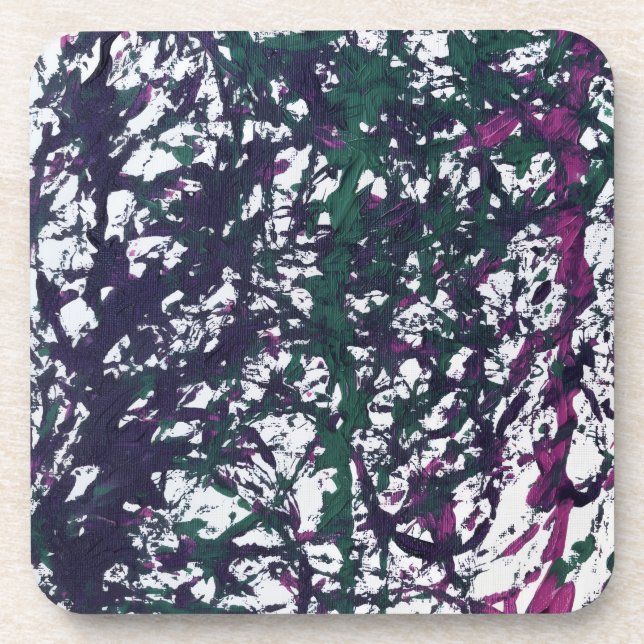 Dessous-de-verre Œuvres d'art en marbre violet, vert, rose (Devant)