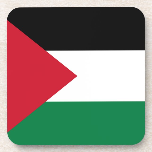 Dessous-de-verre officiellement le drapeau de l'État de Palestine (Devant)