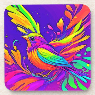 Dessous-de-verre Oiseau Arc-en-ciel au Pays du Dessin Animé