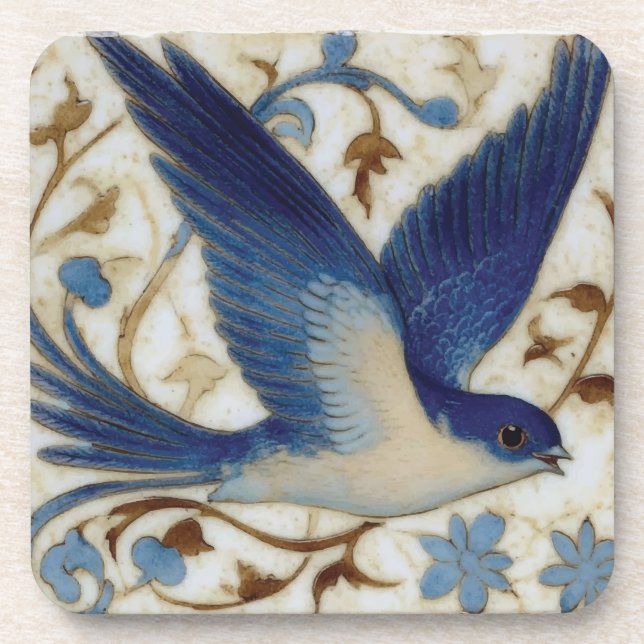 Dessous-de-verre Oiseau bleu en vol (Devant)