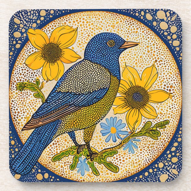 Dessous-de-verre Oiseau coloré  (Devant)