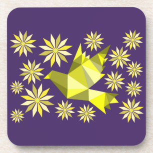 DESSOUS-DE-VERRE OISEAU DE FLEURS
