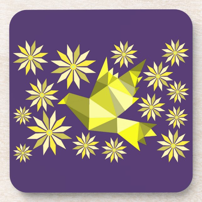 DESSOUS-DE-VERRE OISEAU DE FLEURS (Devant)