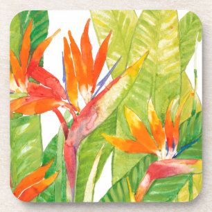 Dessous-de-verre Oiseau des fleurs   du paradis tropical