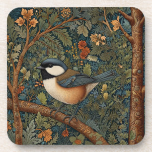 Dessous-de-verre Oiseau élégant rétro de la forêt