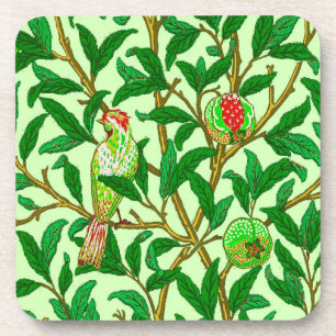 Dessous-de-verre Oiseau et grenade Art Nouveau, Vert citron